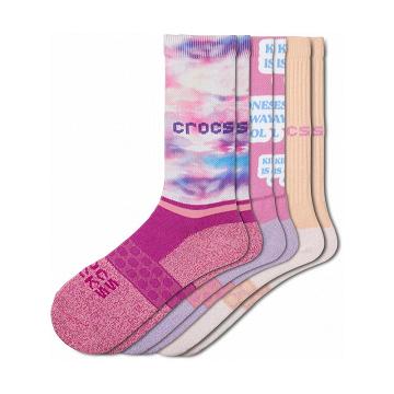 Crocs Adult Crew Seasonal Day Dreamer 3 Pack Women's Socks Pink | Australia 1642RVDW